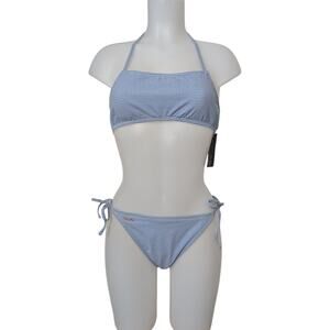 NWT Ralph by Ralph Lauren Vintage Tartan Label Blue Gingham Bikini